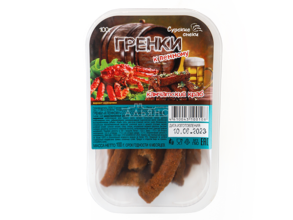 Сурские гренки Камчатский краб (100 гр) в Курске